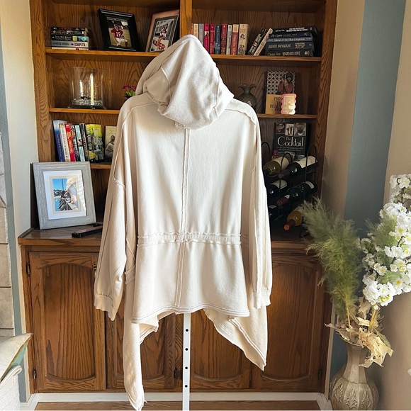 We the Free Emilia Oversized Cardigan Sweater XL Oyster Beige Cream - Picture 6 of 13